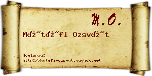 Mátéfi Ozsvát névjegykártya